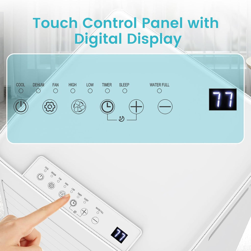 Antarctic Star Portable Air Conditioners 8,000 BTU, Small Portable AC with Cooling, Fan, Dehumidifier Function, 24H Timer, Cooling up to 350 Sq.Ft. Window Kit Panel, 62ºF and 86ºF Temperature Range