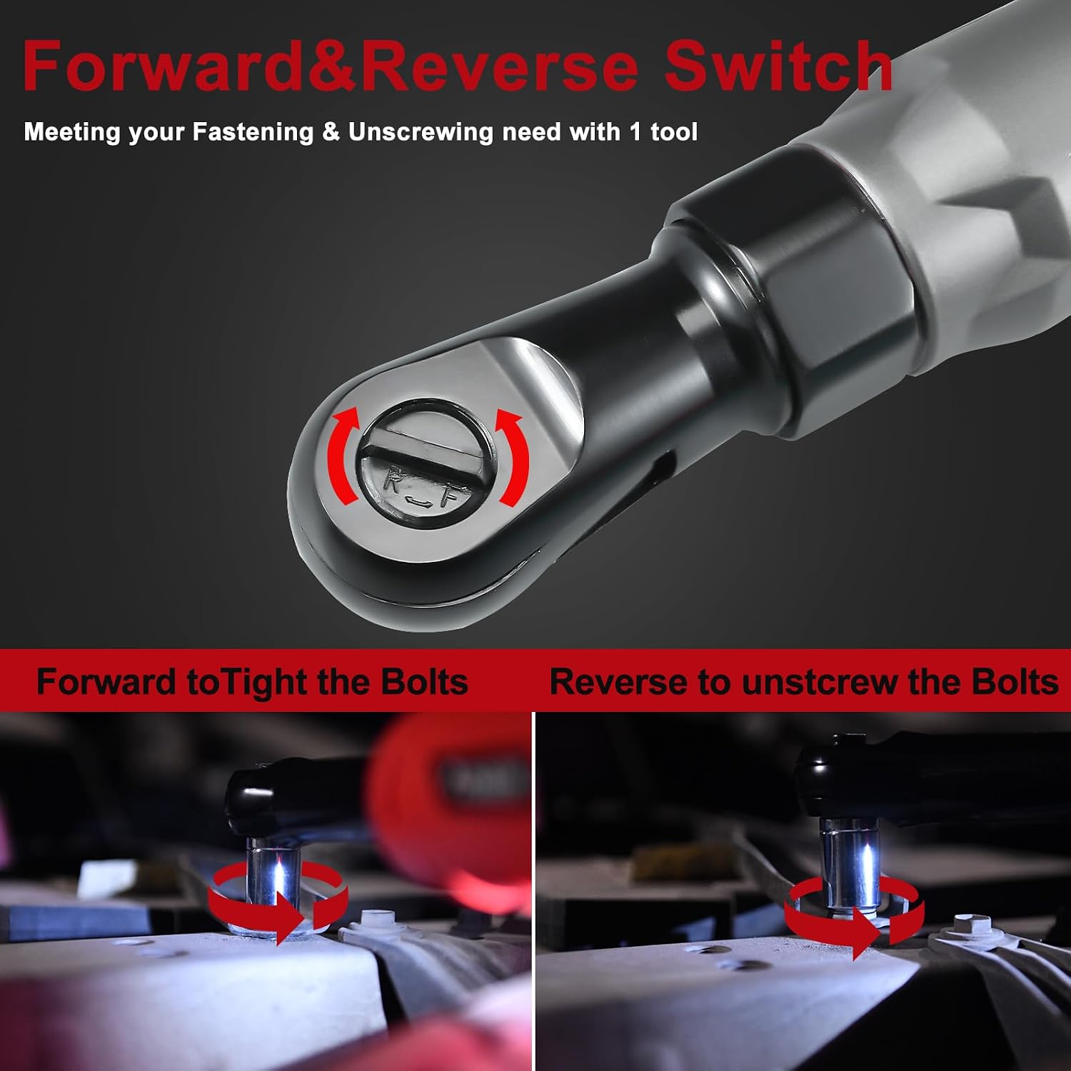 AOBEN 21V 1/2' Cordless Ratchet Wrench Kit-74 Ft-lbs Brushless Electric Power Ratchet with Variable Speed, 2X2000mAh Lithium-Ion Battery, Charger, 8 Sockets, 1/4' & 3/8' Adaptors, 3' Extension Bar
