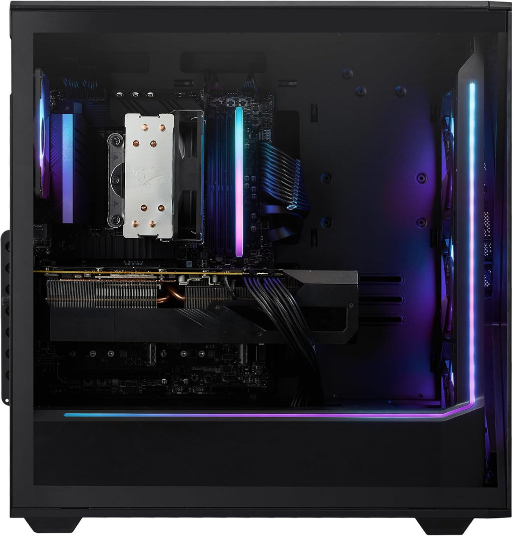 iBUYPOWER Slate Black Gaming PC Desktop Computer AMD Ryzen 5 8400F CPU, NVIDIA GeForce RTX 5060Ti 8GB GPU, 16GB DDR5 RGB 5200MHz RAM, 1TB NVMe SSD, Windows 11 Home, Keyboard, Mouse - SBA5N56T01