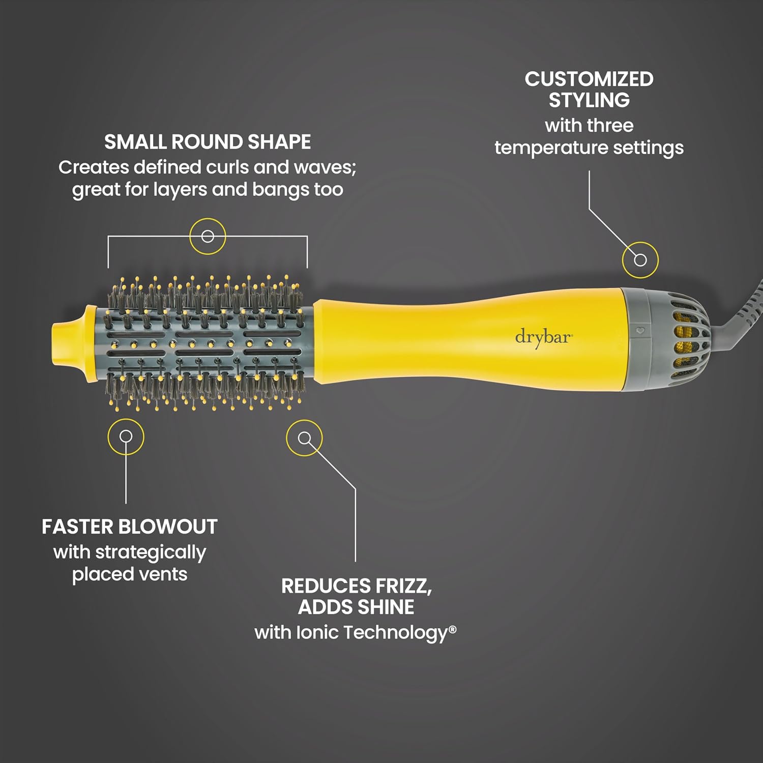 Drybar Blow-Dryer Shot Collection | Faster Blowouts with Tons of Volume and Less Frizz | Choose The Barrel Size Best for Your Hair Length and Desired Style