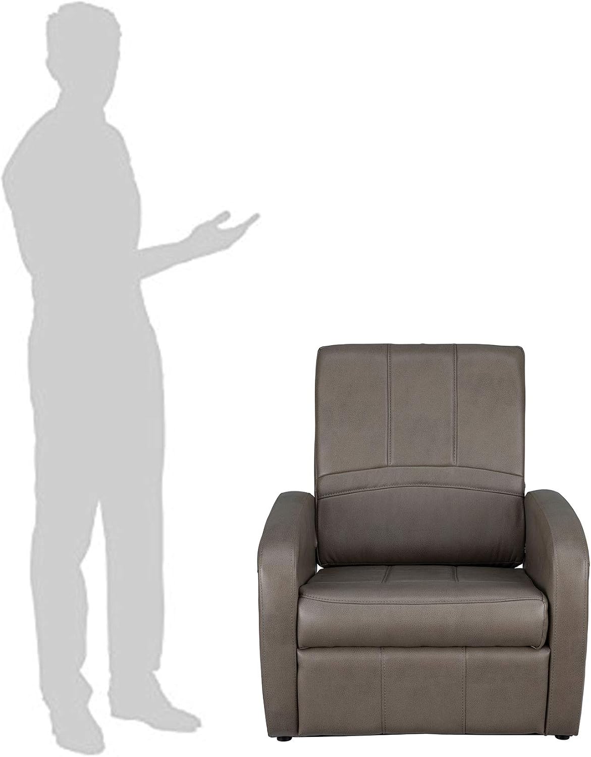 RecPro Charles RV Gaming Chair Ottoman Conversion | Built-in Storage | RV Furniture | Great for Teens for Teens | Putty