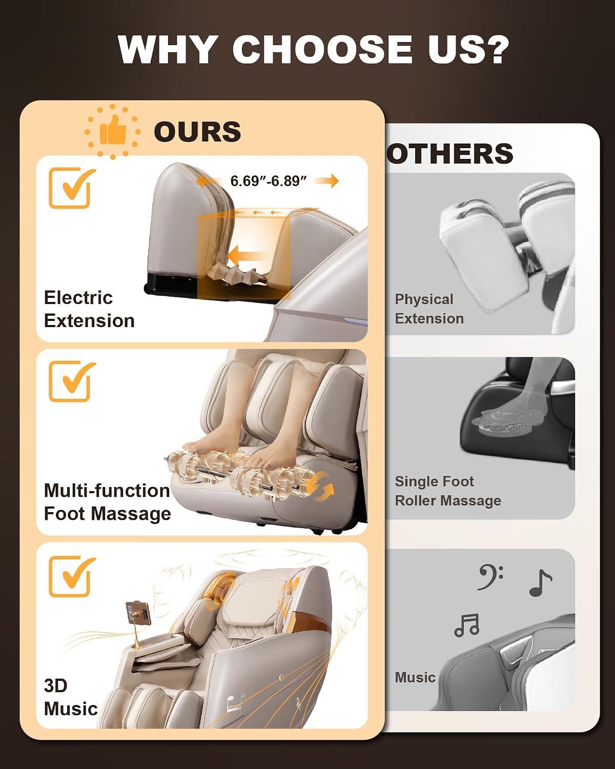 Upgrade 4D Massage Chair Zero Gravity | Massage Chair Full Body and Recliner AI Voice Control Shiatsu Massage Chairs Auto Legrest Calf & Foot Rollers Heated | Program Customization Beige