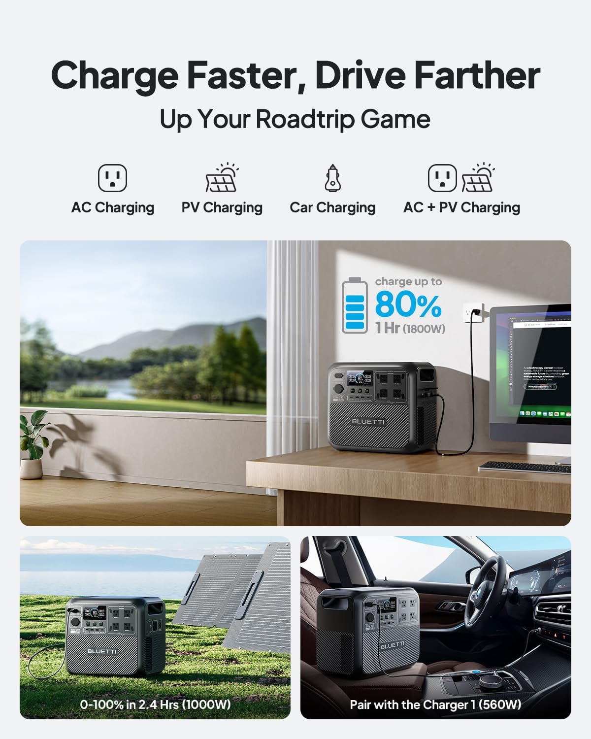BLUETTI Elite 200 V2 Solar Generator with 350W Solar Panel Included (Ships Separately), 2073.6Wh Portable Power Station w/ 4 2600W AC Outlets, 17-Year Lifespan, LFP Power for Camping, Off-grid