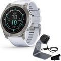 Garmin epix Gen 2 Pro Sapphire Edition, 51mm, Titanium/Whitestone | AMOLED Display, High Performance Smartwatch, Advanced Training Technology, Built-in Flashlight with Signature Charging Bundle