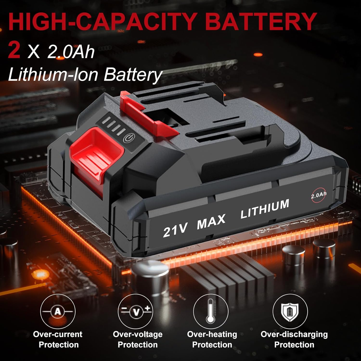 AOBEN 21V 1/2' Cordless Ratchet Wrench Kit-74 Ft-lbs Brushless Electric Power Ratchet with Variable Speed, 2X2000mAh Lithium-Ion Battery, Charger, 8 Sockets, 1/4' & 3/8' Adaptors, 3' Extension Bar