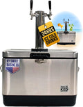 Portable Kegerator Stainless Steel Insulated Draft System: 2 Refillable 1.75 Gallon Kegs, 24 Hours Ice Cold, No Electricity, Dual Taps, 4 CO2 Cartridges. Beer, Mixed Drinks, Cocktails, Mead