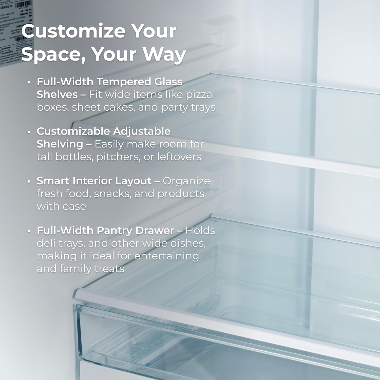 Kenmore 36' French Door Refrigerator with Freezer - Accela Chill, Adjustable Shelving, Humidity Controlled Crispers, ENERGY STAR Certified, 20.3 cu. ft. Capacity, Fingerprint Resistant Stainless Steel