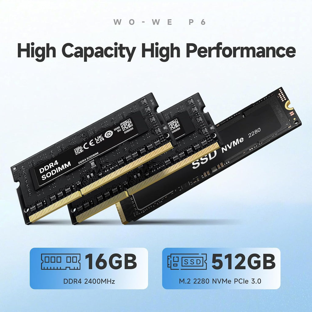 wo-we P6 Mini Gaming PC AMD Ryzen 5 3550H（4C/8T,Up to 3.7GHz,16GB DDR4 RAM 512GB M.2 2280 SSD, Mini Desktop Computers Support Dual 4K, WiFi5 BT5.0 Ethernet HTPC for Business, Education, Home