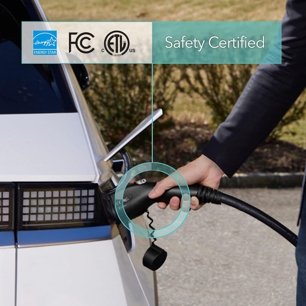 Lectron Level 2 J1772 Charger (WiFi Version) - 240V, 40 Amp, NEMA 14-50 Plug, 16 ft Extension Cord - Portable Electric Car Charger for J1772 Evs