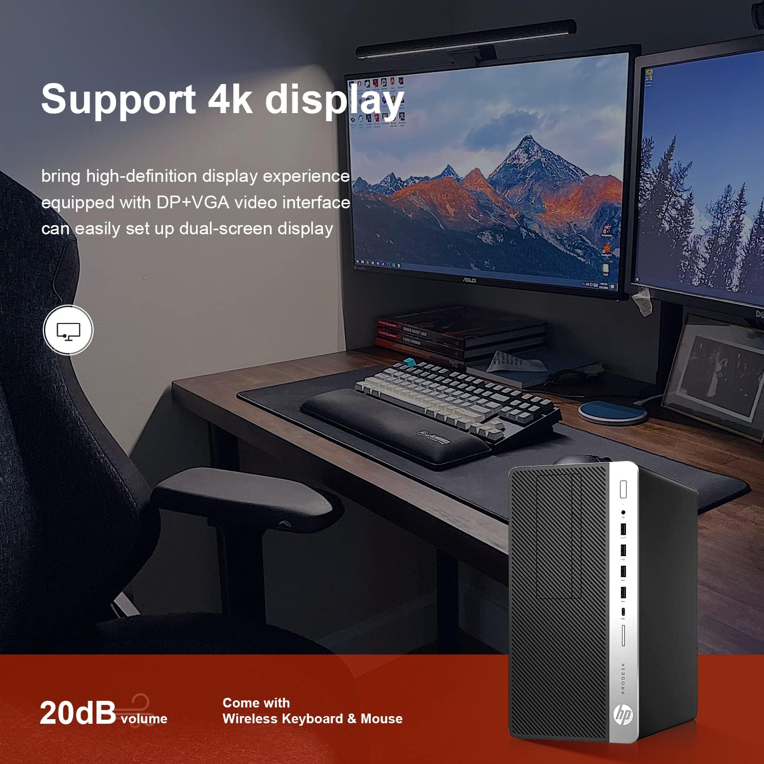 HP ProDesk 600 G3 Mini Tower Desk top PC i7-6700 Up to 4.00GHz 32GB RAM 512GB SSD + 1TB HDD HDMI Built in Wi-Fi & BT DVD-RW Dual Monitor Support Wireless Keyboard & Mouse Windows 11 (Renewed)