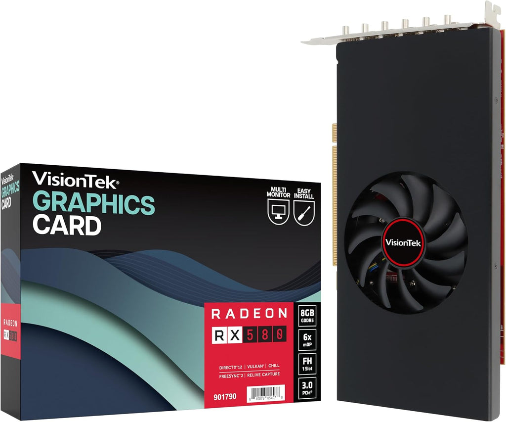 VISIONTEK AMD Radeon RX 580 6M Single Fan 8GB GDDR5 PCIE 3.0 Graphics Card
