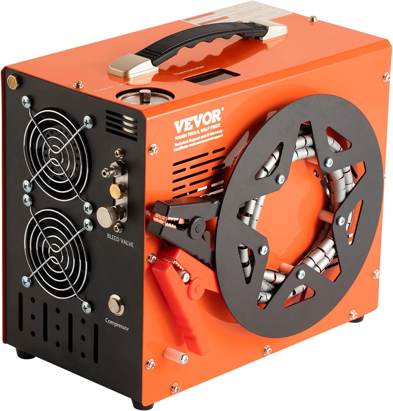 VEVOR PCP Air Compressor, 4500PSI/30Mpa Portable PCP Airgun Compressor with Built-in Power Converter, Auto-Stop | DC12V/AC120V | Oil & Water-Free Air Rifle, Paintball and Scuba Tank Compressor Pump