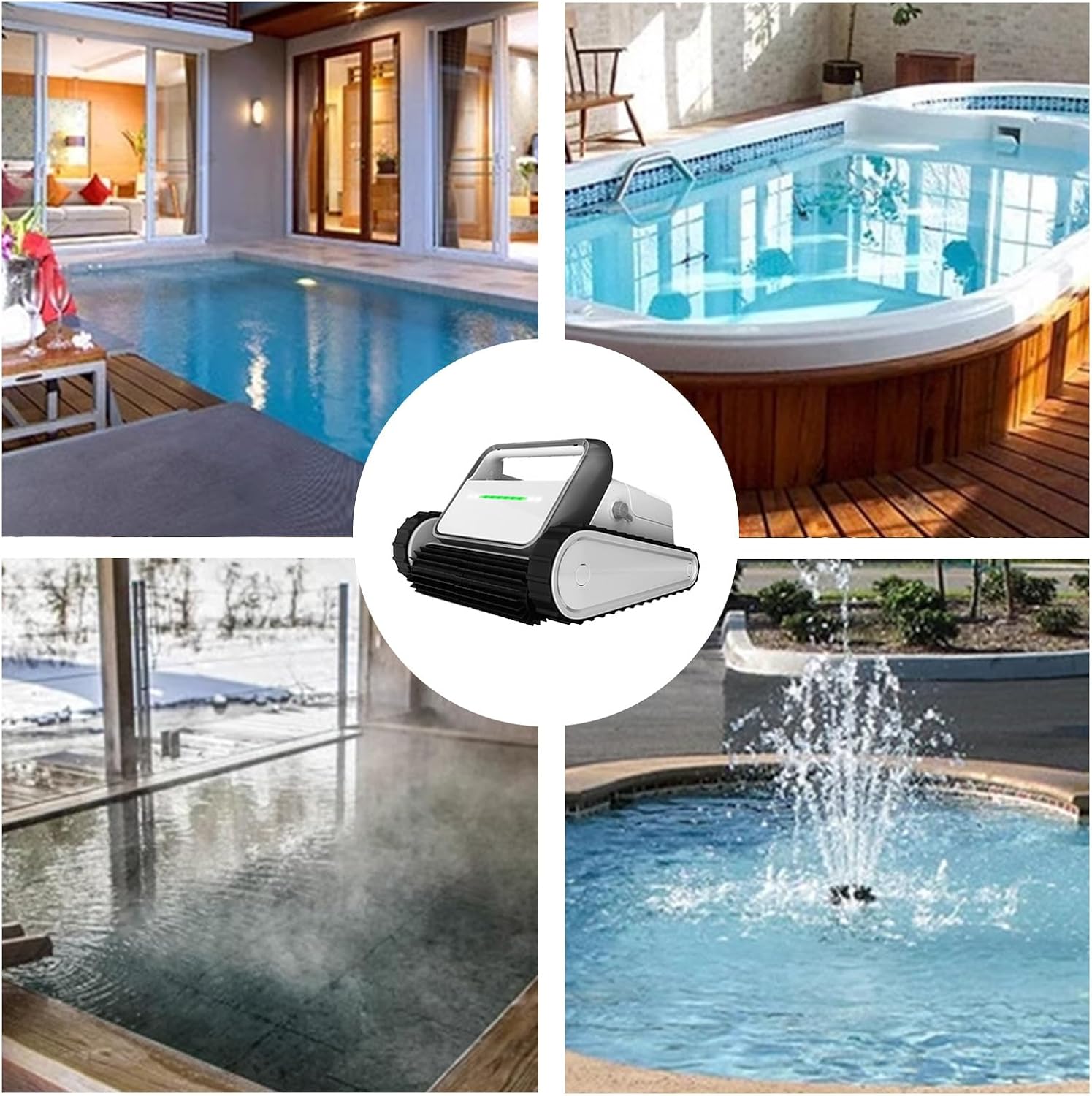 Automatic Pool Cleaner,Pool Cleaning Robot with Wall Climbing,Cordless Robotic Pool Vacuum,Suitable for Walls and Floors of 2690 Square Feet Pool(Color:Black)