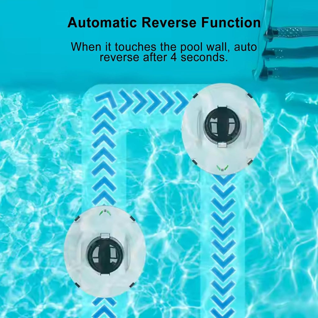 Cordless Robotic Pool Cleaner, Smart Home Pool Cleaning Robot, Self-Parking Above Ground Pool Vacuum, For In Ground Pools Up To 800 Sq.Ft