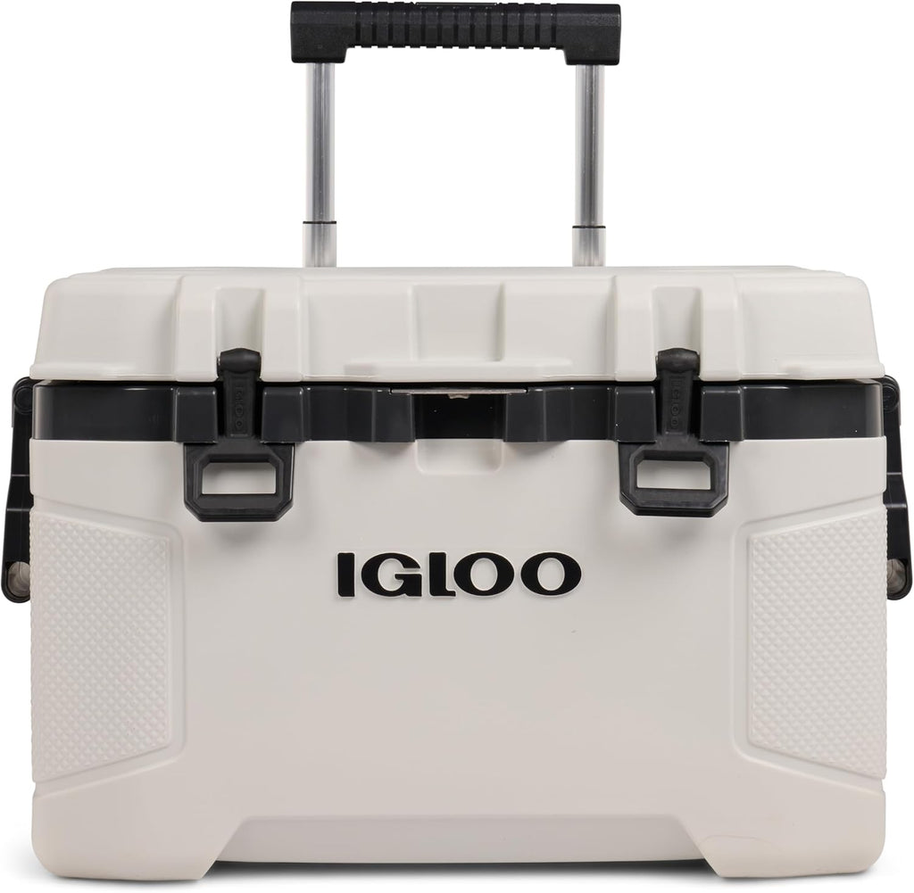 Igloo Trailmate 52Qt Wheeled Cooler, Insulated Hard Shell Ice Chest, Bone
