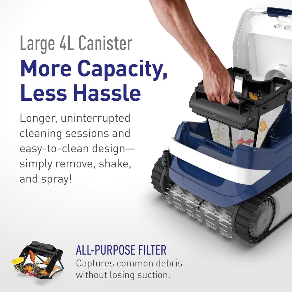 Polaris ERA 820 Robotic Pool Cleaner with Cyclonic Vacuum, Dual Brushes, 60ft Swivel Cable, Large Canister, Caddy & Cover – for In-Ground Pools