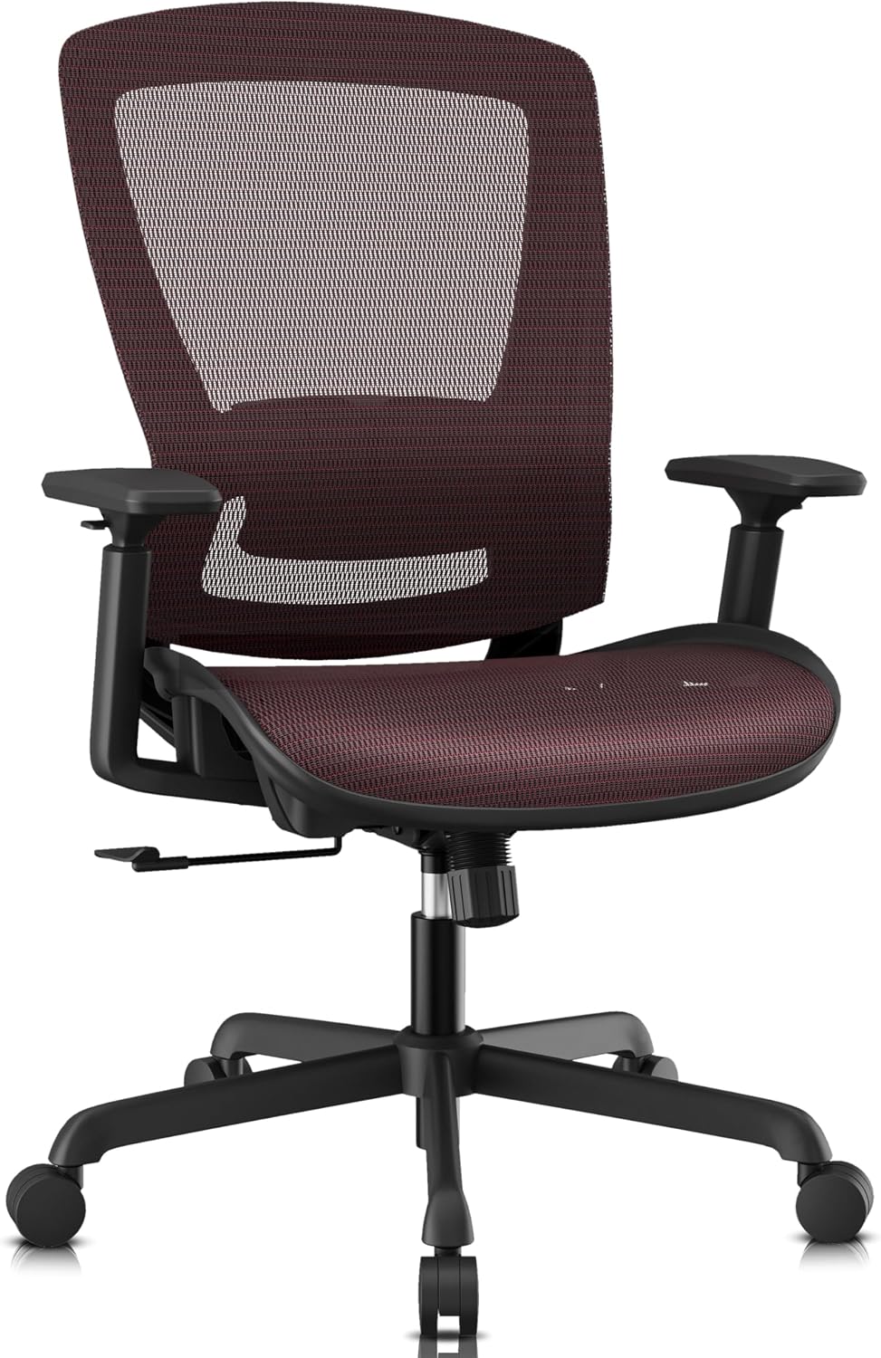 ELABEST Mesh Office Chair,Ergonomic Computer Desk Chair,Sturdy Task Chair- Adjustable Lumbar Support & Armrests,Tilt Function,Comfort Wide Seat,Swivel Home Office Chair (Red)