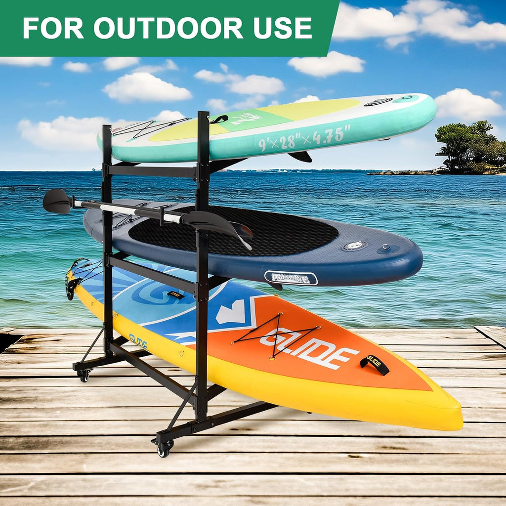 Kayak Storage Rack with Lockable casters,Thickened Heavy Duty Kayak Stand, for Indoor, Outdoor, Garage, shed, Marina Kayak Storage Racks