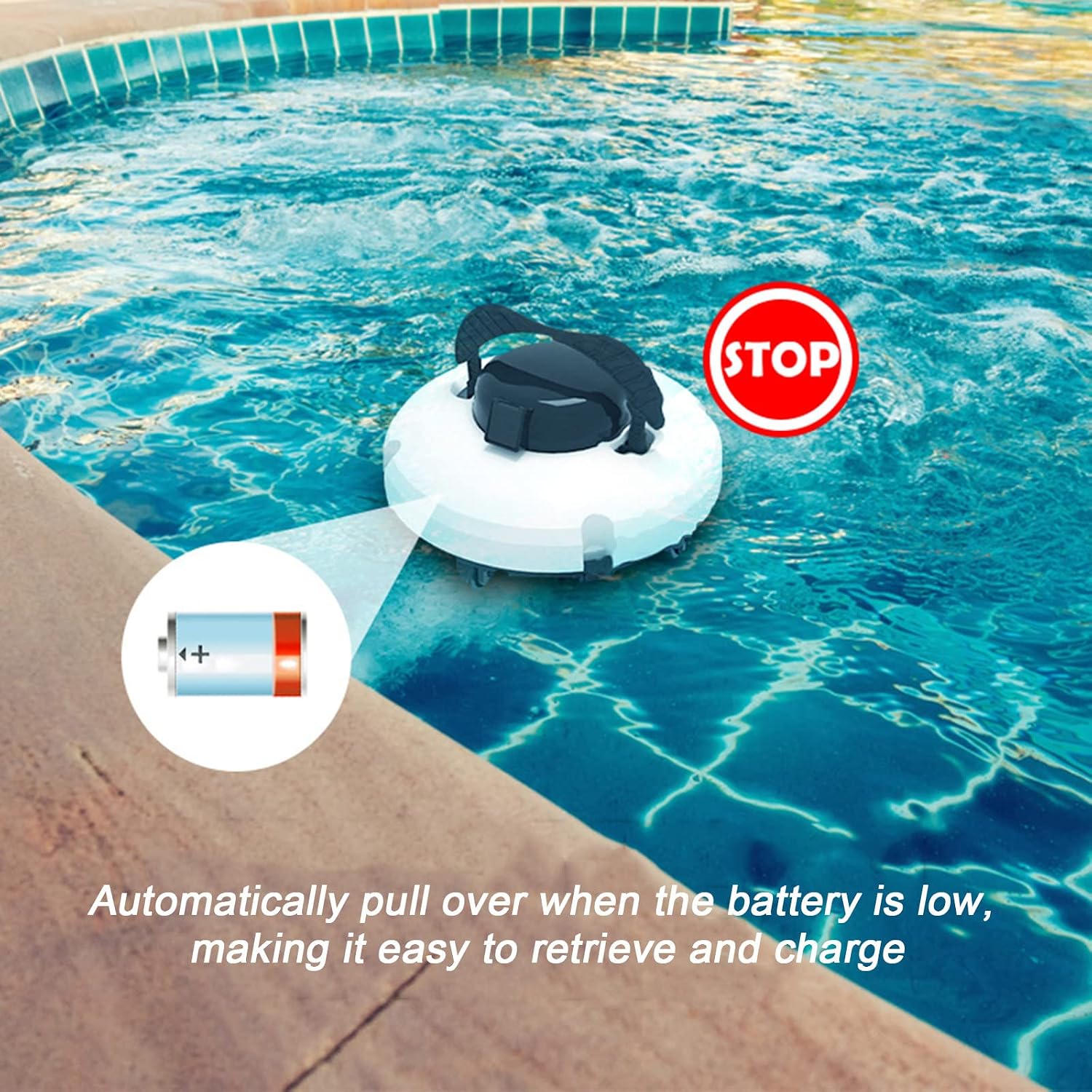 Fully Automatic Pool Vacuum Cleaner - Wall Climbing Pool Cleaning Robot For Above Ground & In-Ground Pools - Intelligent Cordless Pool Cleaners