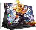 UPERFECT OLED Portable Monitor 16', 3K 2880x1800 | 120Hz | 0.1ms Portable Gaming Monitor, 500 Nits |100% DCI-P3 | 100000:1 Contrast | Ultra-Slim Design for Laptop Mini PC Phone Game Consoles Ucolor O2