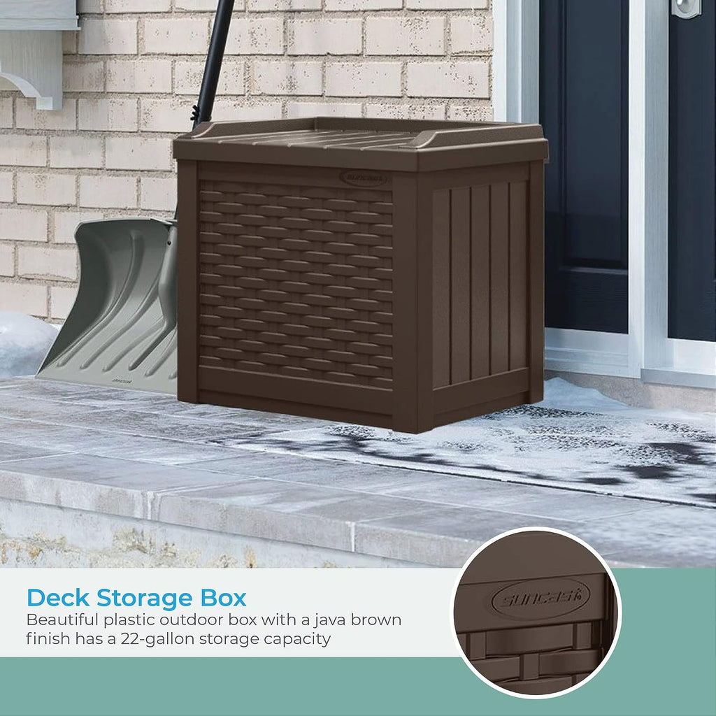 Suncast 42' Outdoor Storage Cabinet and 22 Gallon Resin Storage Seat for Patio, Deck, Yard, and Garage