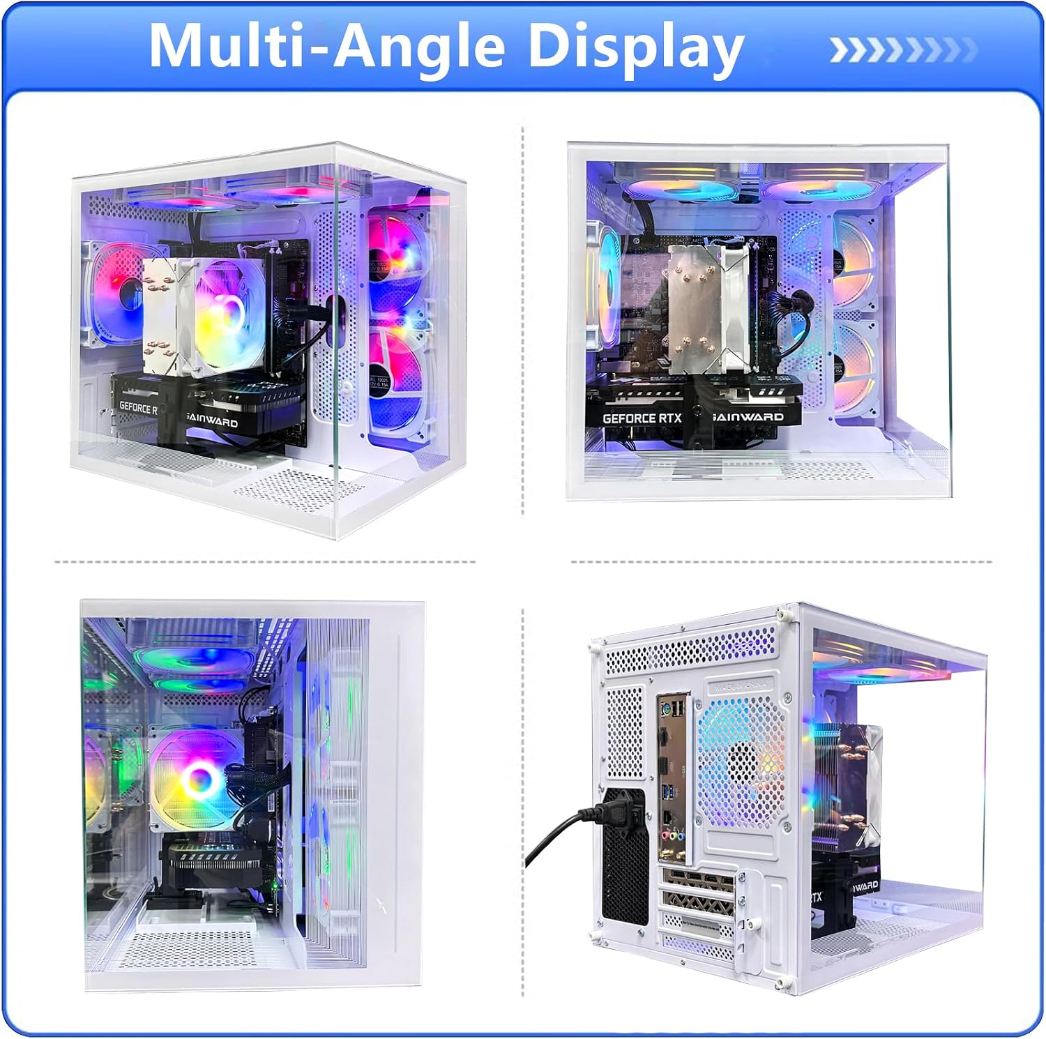 suevery Desktop Computers,16G RAM,512GB NVMe SSD,Core i5-12400F,RTX 3050 6G,Prebuilt Gaming PC,Tower Computer Gamer White WiFi 6 Home (512, GB)