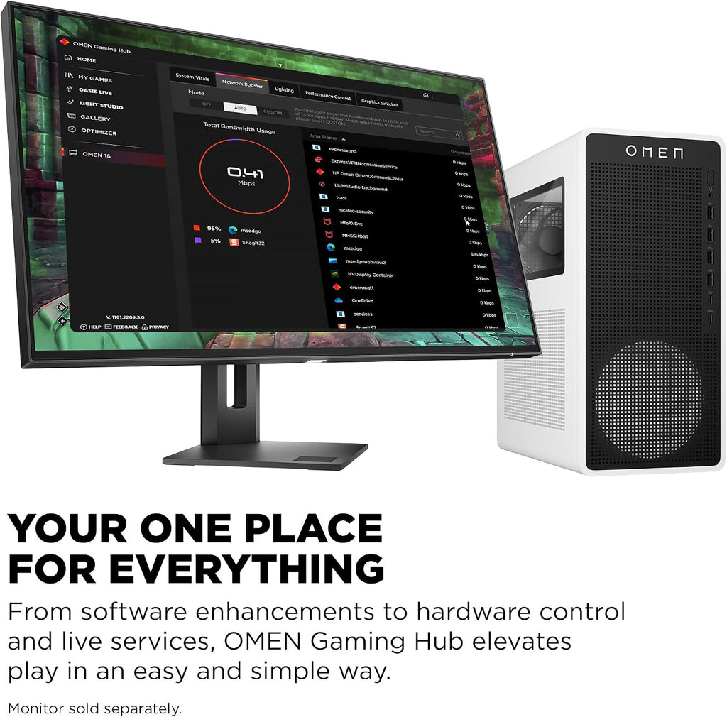 HP OMEN 16L Gaming Desktop PC, AMD Ryzen 5 8500G, 16 GB RAM, 1 TB SSD, NVIDIA GeForce RTX 5060, Windows 11 Home, Microsoft Copilot, Panda Metal, TG03-0020 (2025)