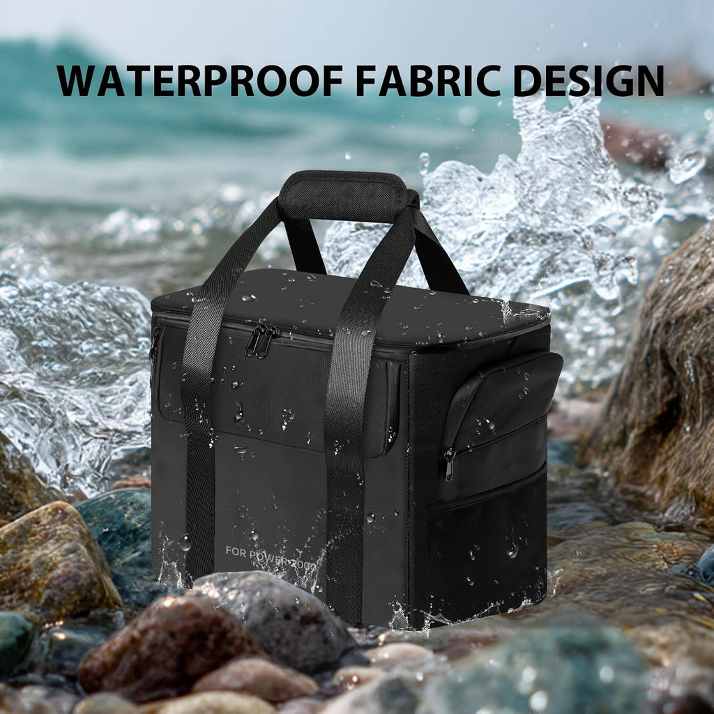 sarlar Carrying Case for DJI Power 2000 Portable Power Station, Travel Storage Bag Anti-collision Scratch-proof and Waterproof with Back and Sides Pockets for Charging Cable and Accessories