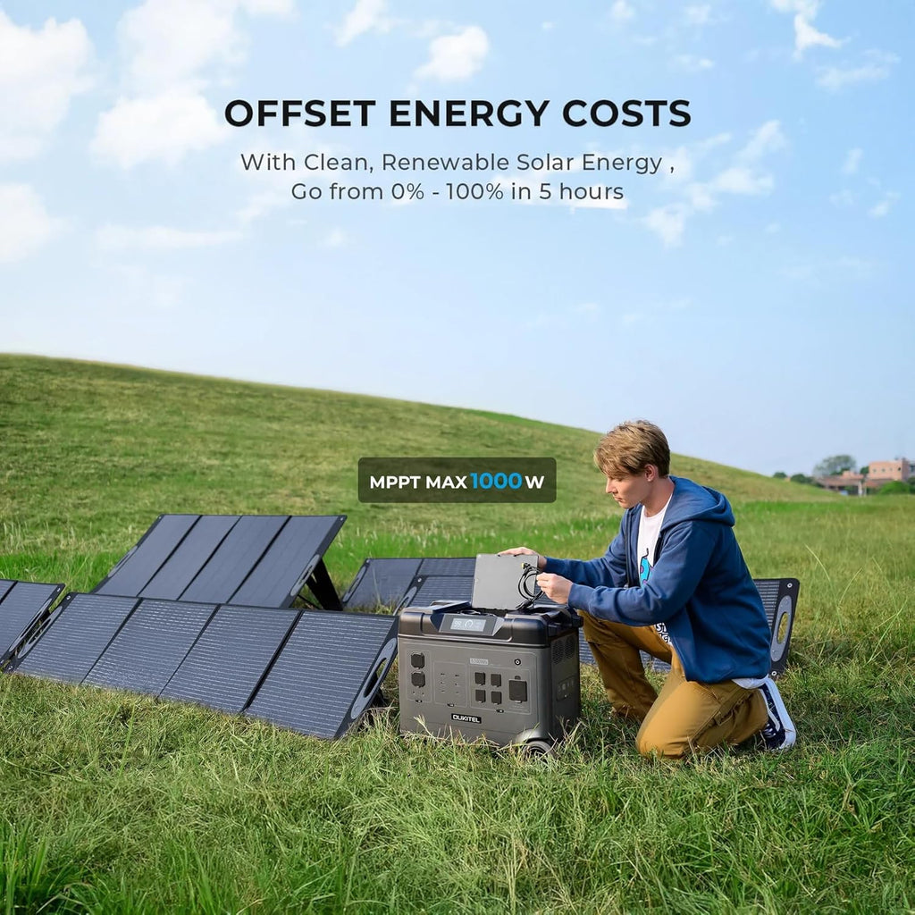 OUKITEL 5120Wh Large Capacity Solar Generator,Portable Power Station P5000 Pro With 2X400W Solar Panel, 5x3600W AC Output (6000W Surge),1000W MPPT Solar for Emergency, Home Backup, RV, Camping
