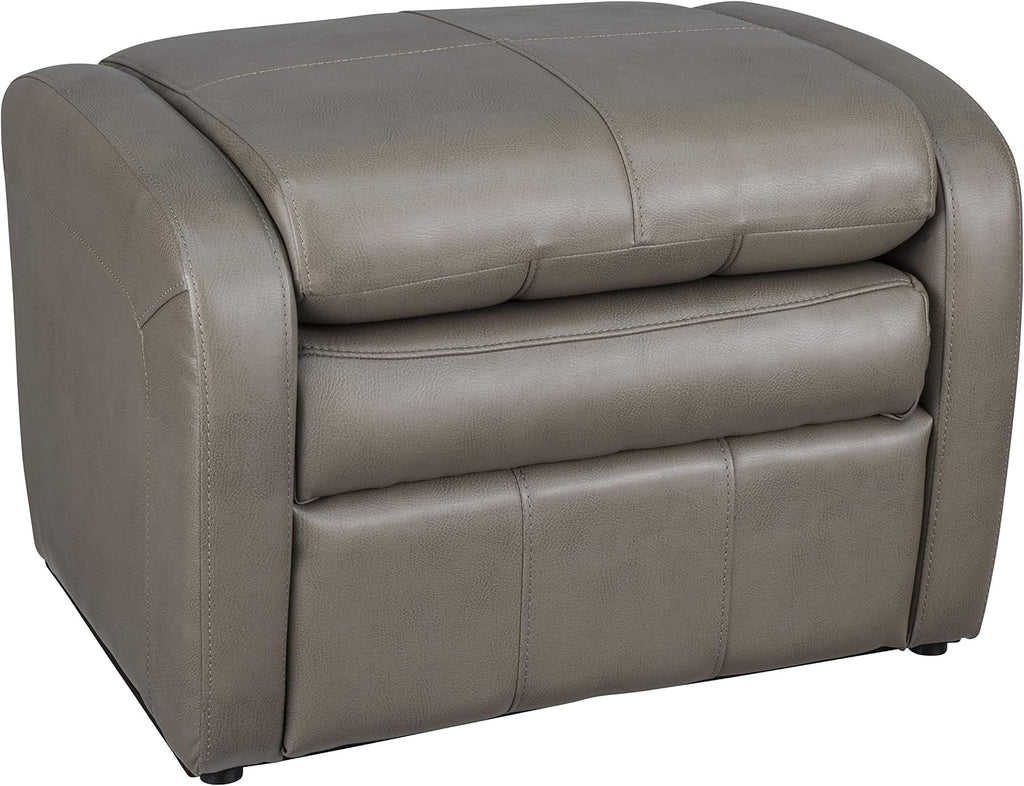 RecPro Charles RV Gaming Chair Ottoman Conversion | Built-in Storage | RV Furniture | Great for Teens for Teens | Putty