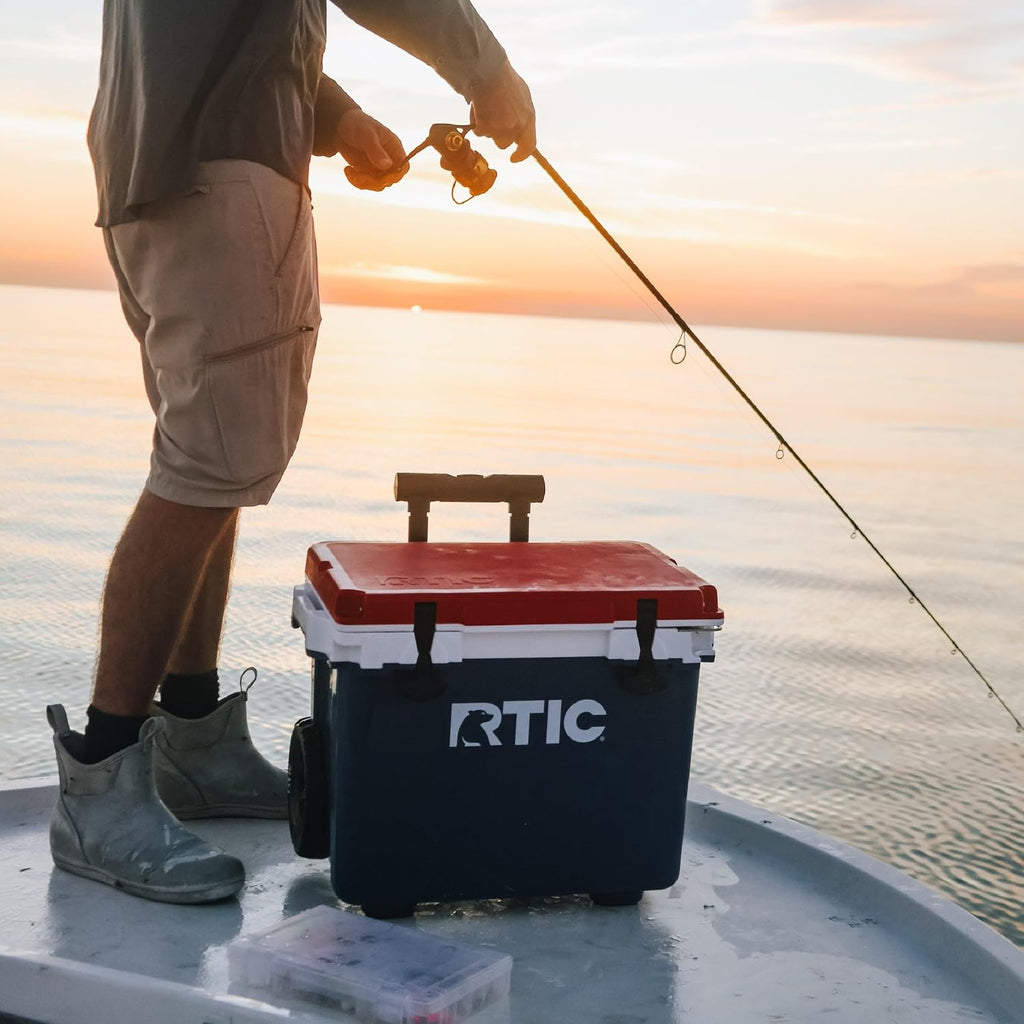 RTIC 22 QT Ultra-Light Wheeled Cooler with Handle, Hard Insulated Portable Ice Chest Box for Beach, Drink, Beverage, Camping, Picnic, Fishing, Boat, Barbecue