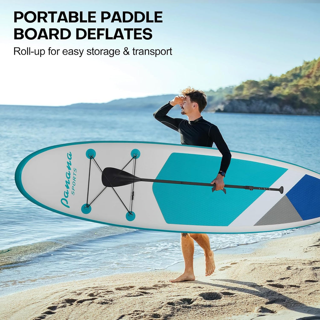 Panana Inflatable Stand Up Paddle Board, 10' SUP Paddleboard Kayak, Blow Up Paddle Boards for Adults Youth with Accessories Kit Anti-Slip EVA Deck