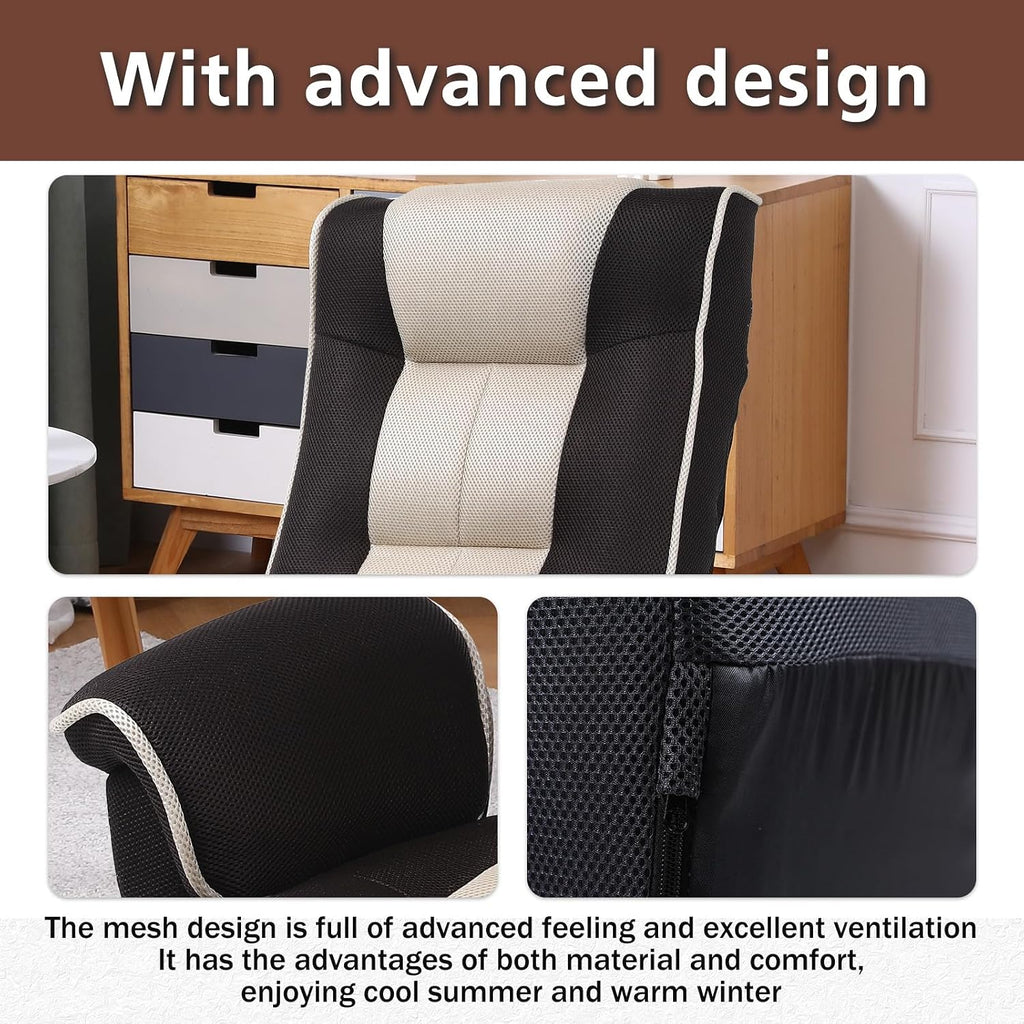 360 Degree Swivle Adjustable Floor Chair, Chaise Lounge Indoor, Folding Lazy Sofa with Armrests and Side Pocket Adults Gaming Chairs for Living Room, Bedroom Factory Price 201 (BK-CO)