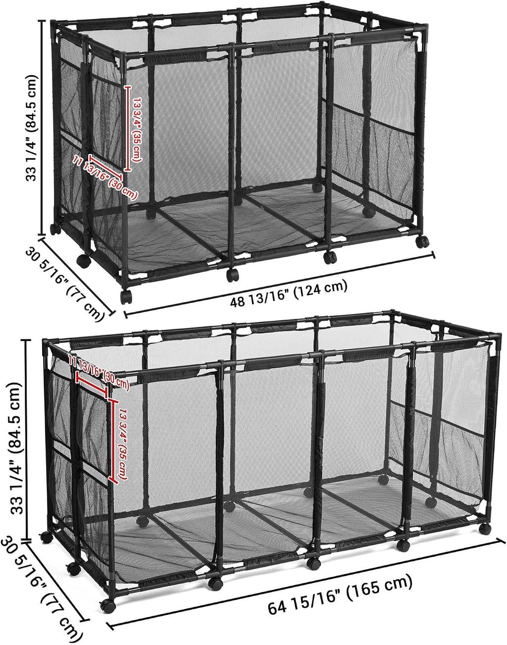 Yescom 2 Pack Pool Float Storage Bin Basket for Toy Raft Noodles Mesh Basket Organizer with Wheels Metal Frame