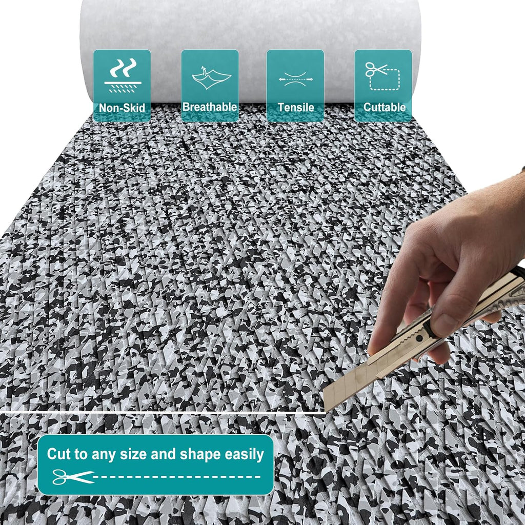 Hjdeck Boat Flooring EVA Foam Boat Decking Marine Carpet Non-Slip Decking Sheet Self-Adhesive Marine Flooring for Fishing Boat Kayak Yacht RV Swimming Pool Golf Cart 94.5'x23.6'/16.1'/11.8'