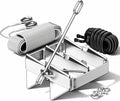 Boat Anchor Kit - Anchor with Dacromet Coating, Box Anchors for 25' Boats, Includes 100 ft 3/8' Anchor Nylon Rope, Suitable for Various Small Boats