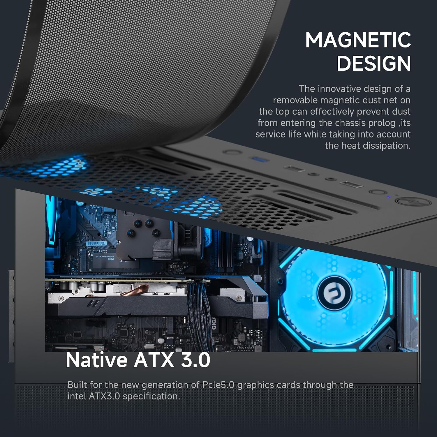 NINGMEI Gaming PC Desktop, AMD Ryzen 7 9700X 8 core 3.8GHz(up to 5.5GHz), GeForce RTX 5060 8GB, 16GB DDR5 RAM 6000MHz, 1TB NVME SSD, 650W PSU, Windows 11 Home 64-bit, WiFi, Black