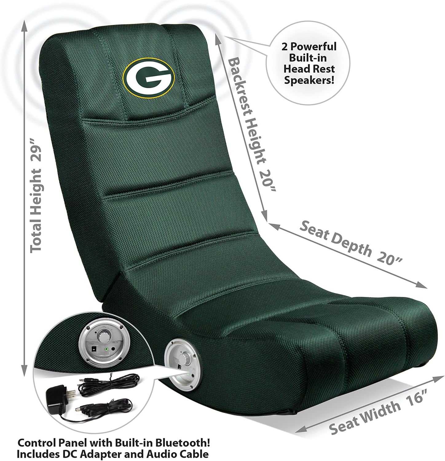 Imperial Blue Chicago Bears Video Chair with Bluetooth