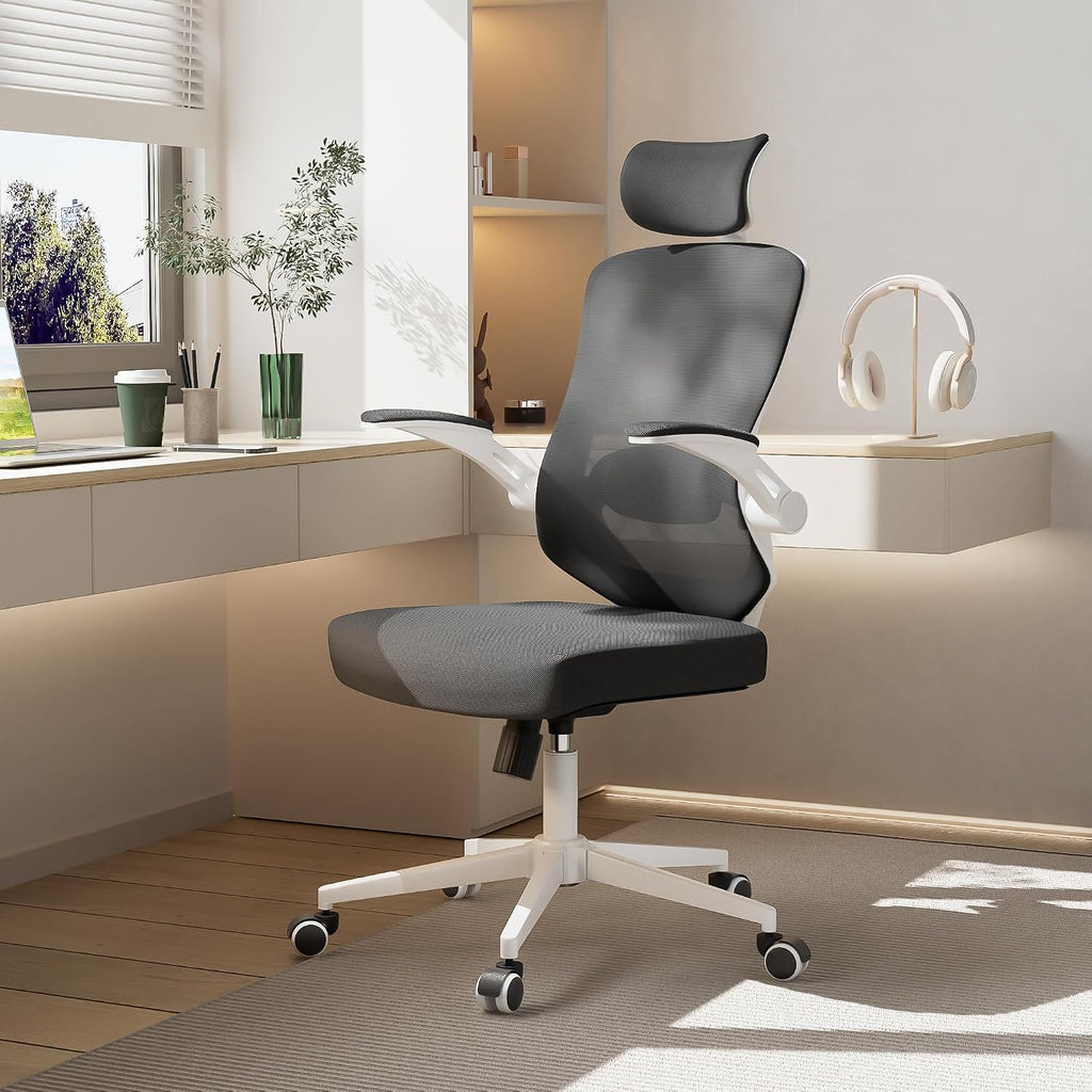 balmstar Office Chair Desk Chair, Ergonomic Mesh Computer Chair with 90-130° Recline & 360° Smooth-Rolling Casters, Lumbar Support Task Chair for Home Office, Comfortable for Women, Teens(B-Black)