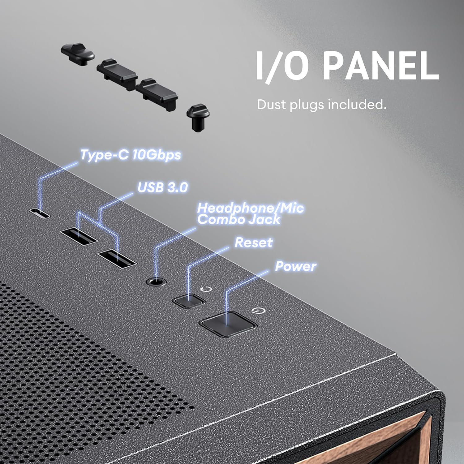 Antec Flux Wood, 5 x PWM Fans Included, High-Airflow Front Panel with Walnut Wood, Type-C, 420mm Radiator & Back Connect Motherboard Support, Up to 9 Fans Simultaneously, Mid-Tower E-ATX PC Case