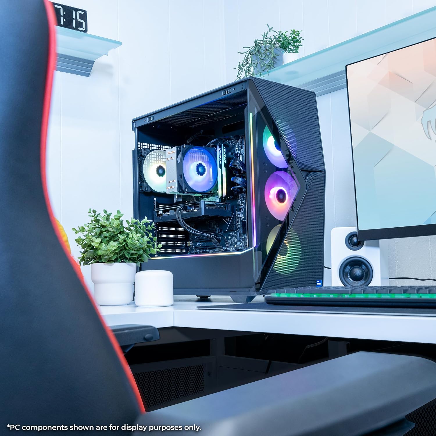 iBUYPOWER Slate MESH Gaming PC Desktop Computer Intel Core i7 14700F CPU, NVIDIA GeForce RTX 4060 8GB GPU, 32GB DDR5 RGB 5200MHz RAM, 1TB SSD, Windows 11 Home, Gamer Keyboard and Mouse -SMI7N4601