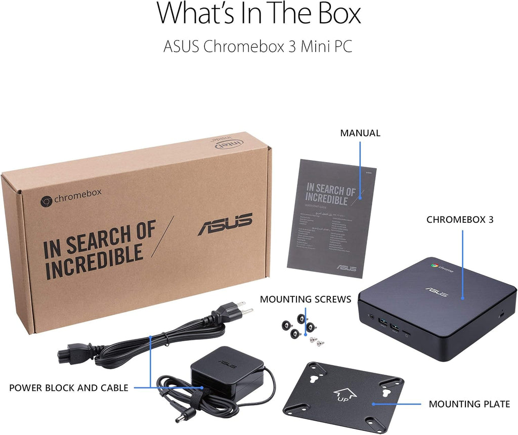 ASUS Chromebox 3 Mini PC with Intel Core i7-8550U Processor, 4K UHD Graphics and Power Over Type C (Renewed)