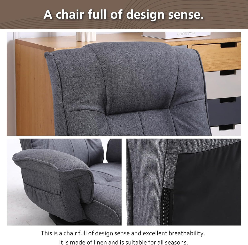 360 Degree Swivle Adjustable Floor Chair, Chaise Lounge Indoor, Folding Lazy Sofa with Armrests and Side Pocket Adults Gaming Chairs for Living Room, Bedroom Factory Price 201 (GR)