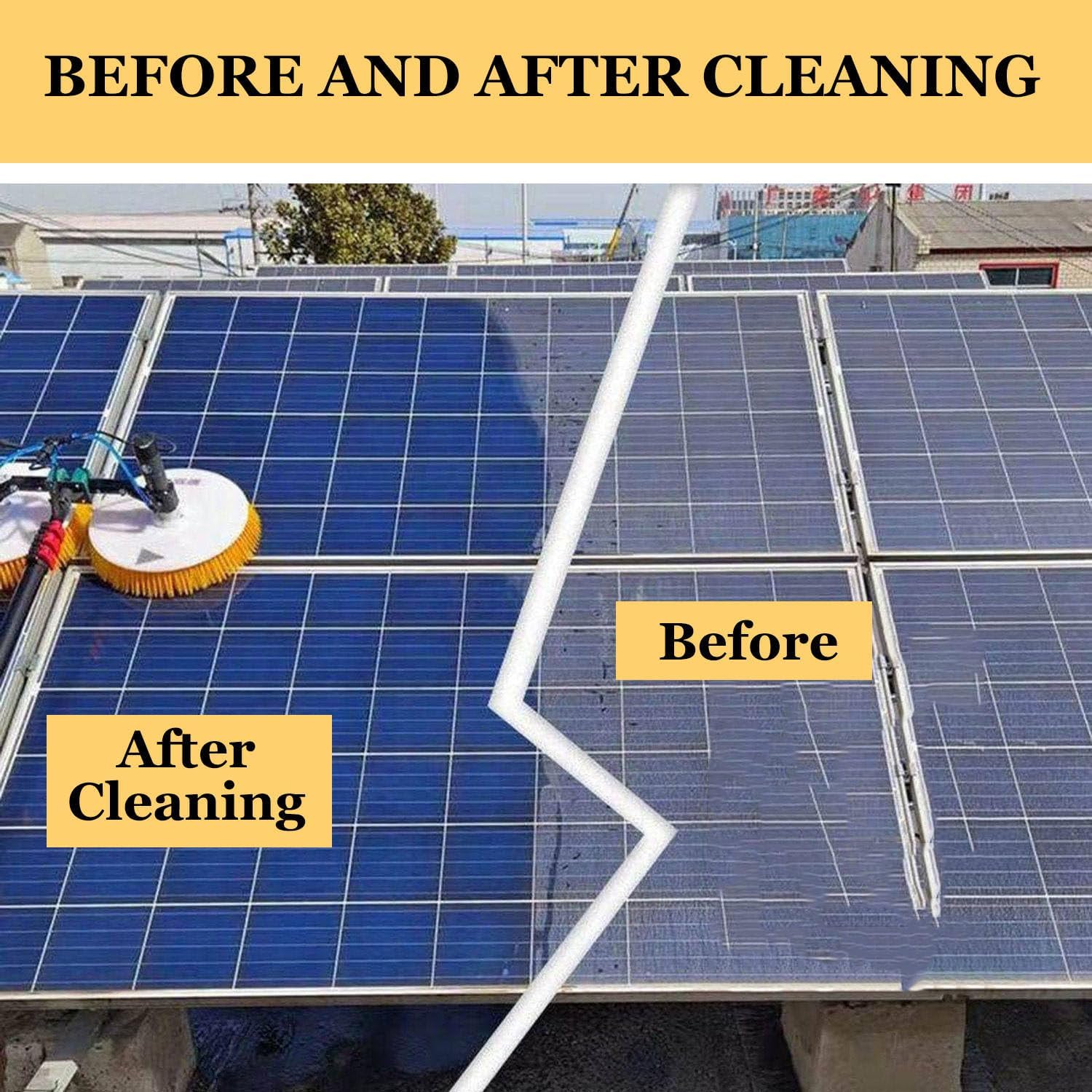 Solar Panel Electric Cleaning Tool, House Water Fed Pole Kit, Electric Water Fed Kit, Extendable Water Fed Pool Cleaning Brush and Other Cleaning Activities,7.5m