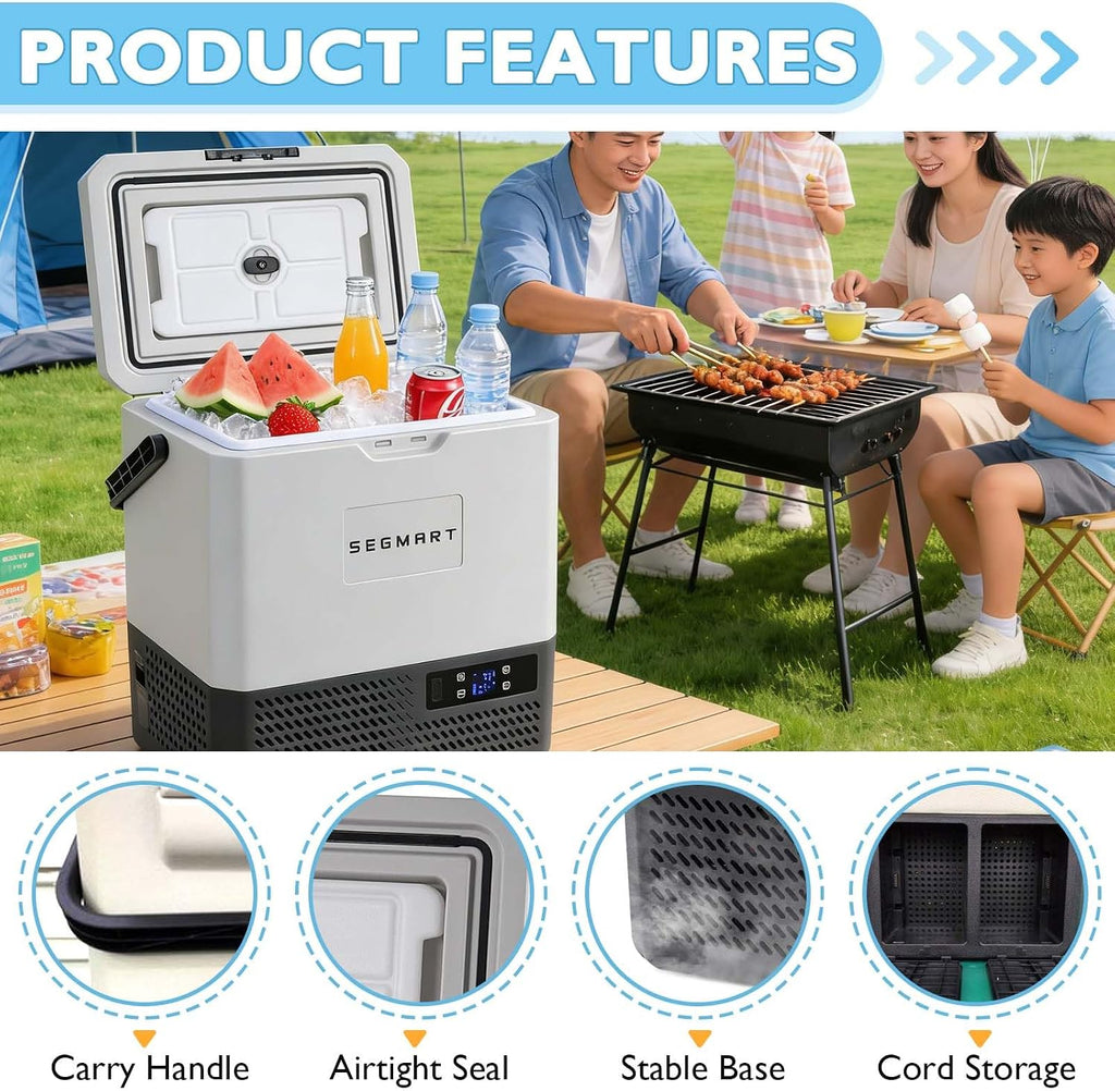 Anwick 12 Volt Refrigerator, Portable Fridge for Car with -20℃ Compressor, Car Cooler for Vehicle with 12v/24v & 220v Ac, Portable Freezer for Travel Camping Rv Home