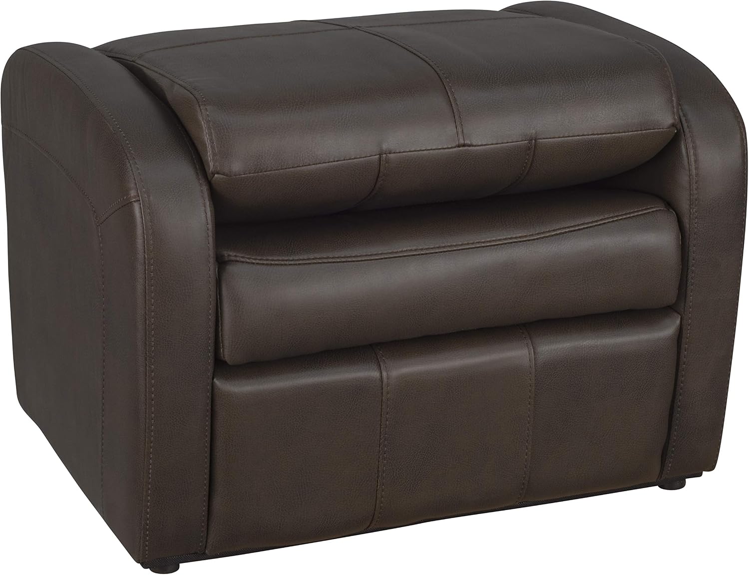 RecPro Charles RV Gaming Chair Ottoman Conversion | Built-in Storage | RV Furniture | Great for Teens | Chestnut