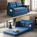 VINGLI Upgraded Loveseat Sleeper, 53.5' W 80' L Convertible Sofa Bed Couch Futon Couches for Living Room, Folding Couch Bed for Small Spaces, Foldable Floor Gaming Sofa Bed for Basement, Navy Blue