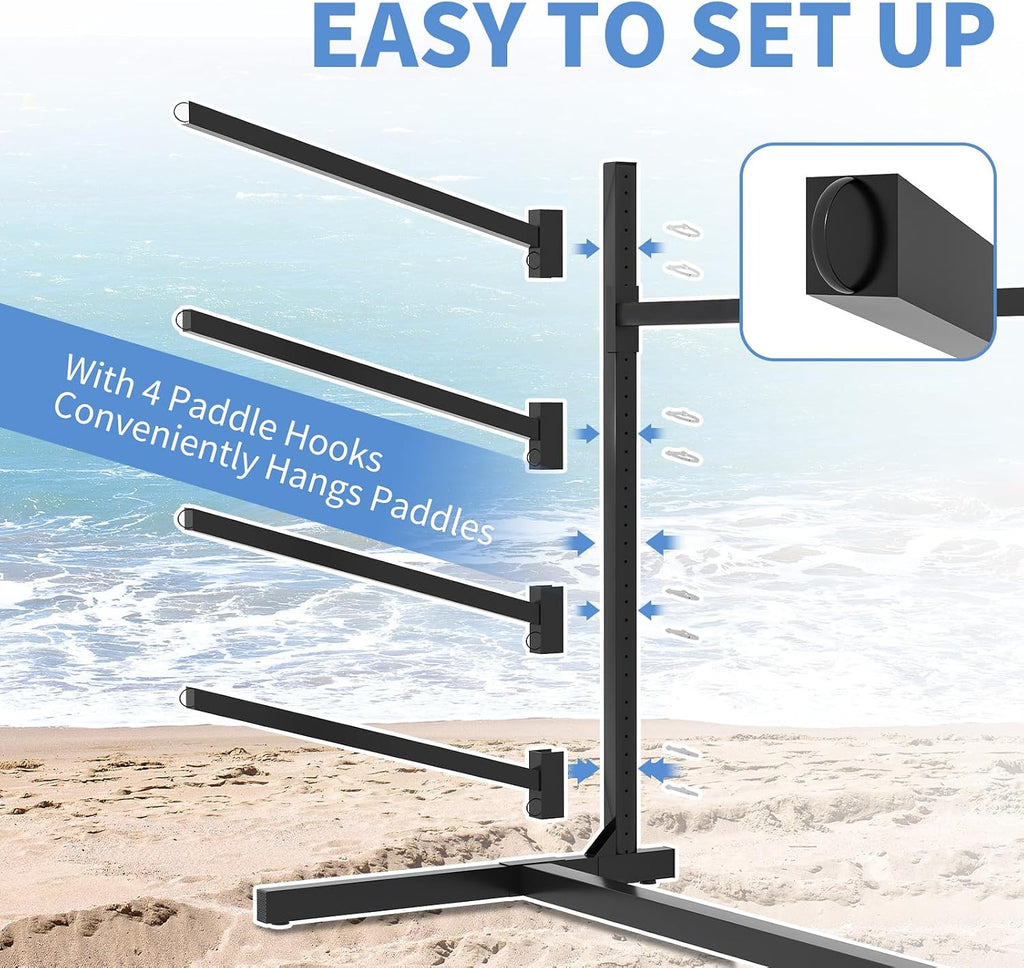 AQY Kayak Storage Rack,Heavy Duty Steel Adjustable Freestanding Kayak Stands with Wheels for Garage and Outdoor Storage,Storage Rack for Kayak, Canoe, Surfboard and Paddleboard
