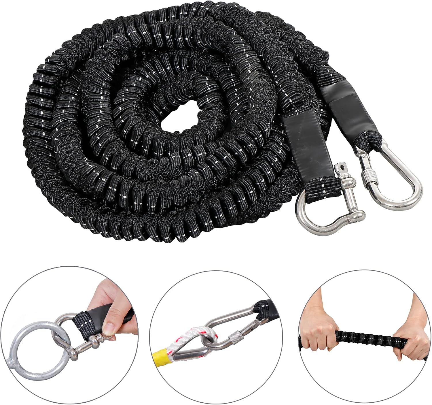 Box Anchor Kit 13LBS/19LBS/25LBS, Boat Anchor with 16.5 Feet Elastic Rope & 100 Feet Nylon Rope, Hot-Dipped Galvanized Folding Boat Slide Cube Anchor (Box Style) Suitable for Boats