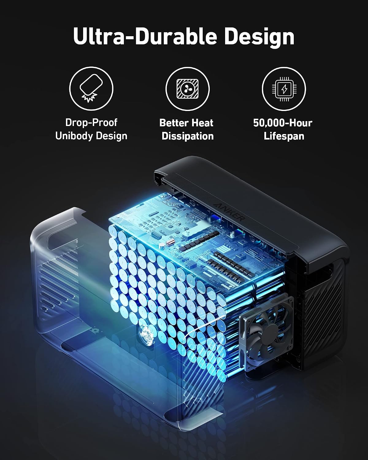 Anker Powerhouse 760 Portable Power Station Expansion Battery (2048Wh), 6× Longer Lifespan LiFePO4 Batteries, 2048Wh Extra Battery SOLIX F2000